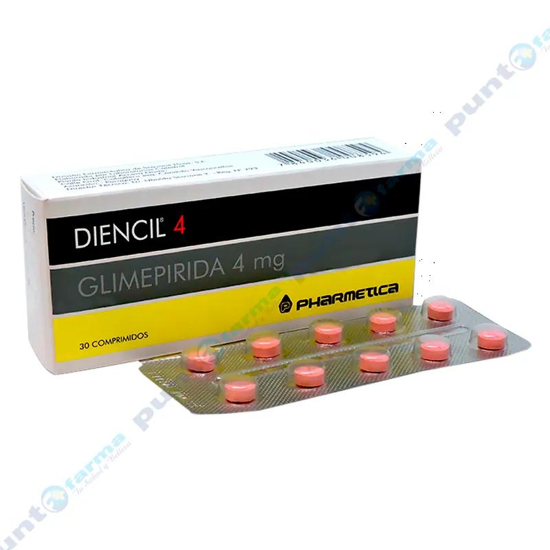 Diencil 4 Glimepirida 4 mg - Caja con 30 comprimidos