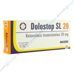 Dolostop SL 20 Ketorolaco Trometamina 20mg - Caja de 20 Comprimidos Sublinguales
