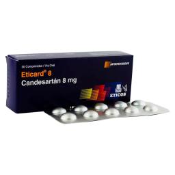 Eticard 8 Candesartán 8 mg - Caja de 30 comprimidos