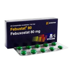 Febustat 80mg - Febuxostat 80 mg - Contenido de 20 comprimidos