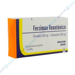 Ferziman Venotónico Diosmina 200 mg + Bromelina 200 mg - Caja de 20 comprimidos recubiertos