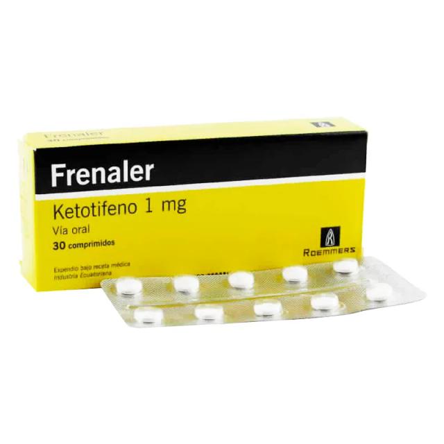 Image miniatura de Frenaler-Ketotifeno-1mg-Cont-30-comprimidos-49308.webp