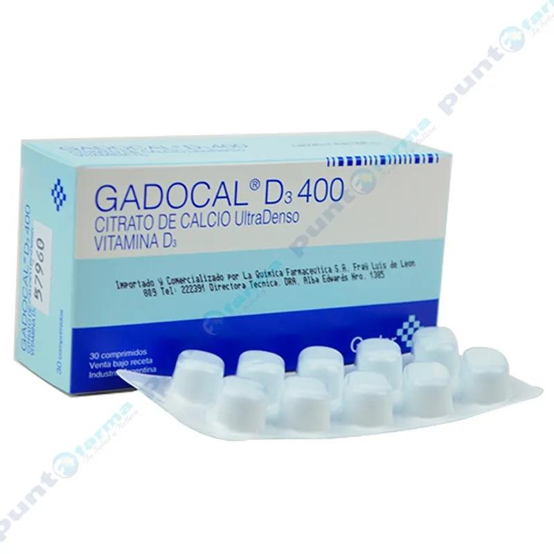 Gadocal D3 400 Citrato de Calcio - Contiene 30 comprimidos.