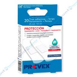 Gasa Con Desinfectante Transparentes Prevex - Cont 20 unidades