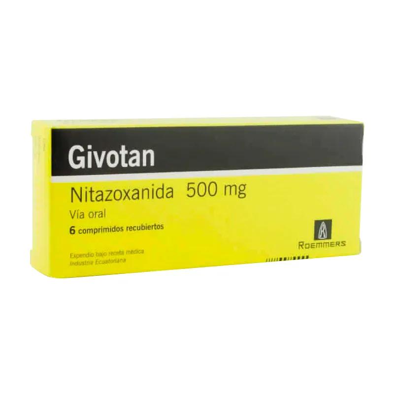 Givotan Nitazoxanida 500 mg - Cont. 6 comprimidos recubiertos