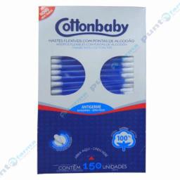 Hisopos flexibles con punta de algodón Cottonbaby - Cont. 150 unidades