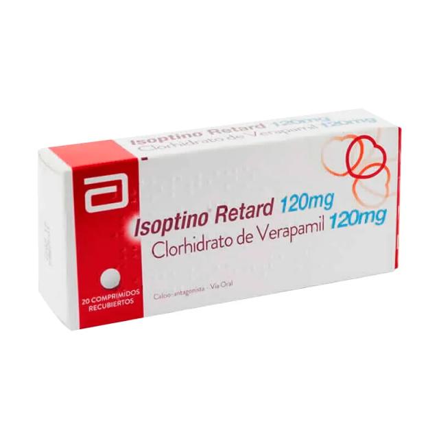 Image miniatura de Isoptino-Retard-120mg-Clorhidrato-de-Verapamil-120-mg-Cont-20-comprimidos-recubiertos-49785.webp
