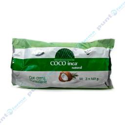 Jabon de Tocador con crema hidratante Coco Inca natural - Cont. 3 unidades de 140 gr