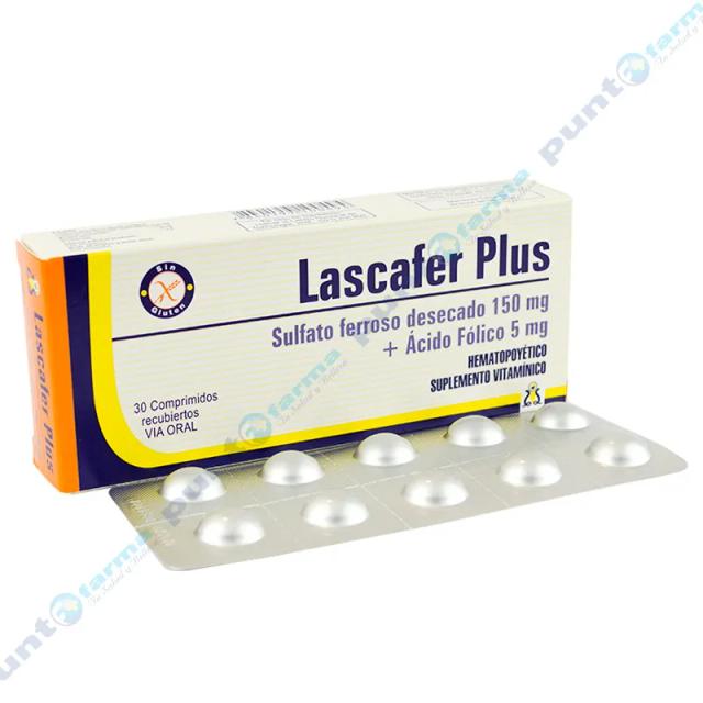 Image miniatura de Lascafer-Plus-Sulfato-ferroso-desecado-150-mg-30-comprimidos-recubiertos-25047.webp