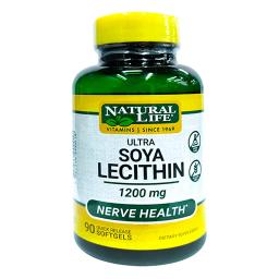 Lecitina 1200 mg Natural Life - Cont 90 cápsulas