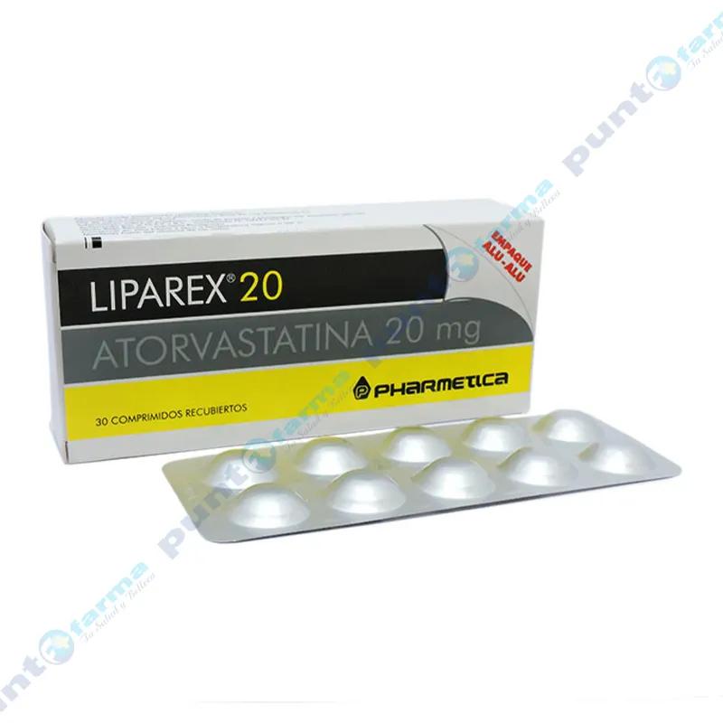 Liparex 20 - Atorvastatina 20 mg - Caja 30 comprimidos recubiertos