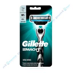 Maquina de Afeitar Mach3 Turbo Negro Gillette - Cont.1 unidad