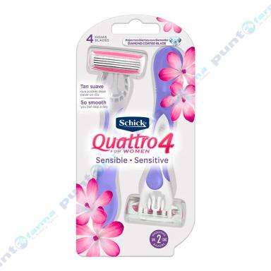 Máquina de Afeitar Sensiblee Quattro for Women Schick - Cont. 2 unidades