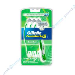 Maquinas de afeitar Gillette Prestobarba 3 SenseCare - Cont.4 unidades
