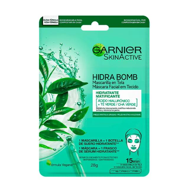 Image miniatura de Mascarilla-Facial-Hidra-Bomb-Skinactive-Matificante-Green-Tea-Garnier-28-gr-50625.webp