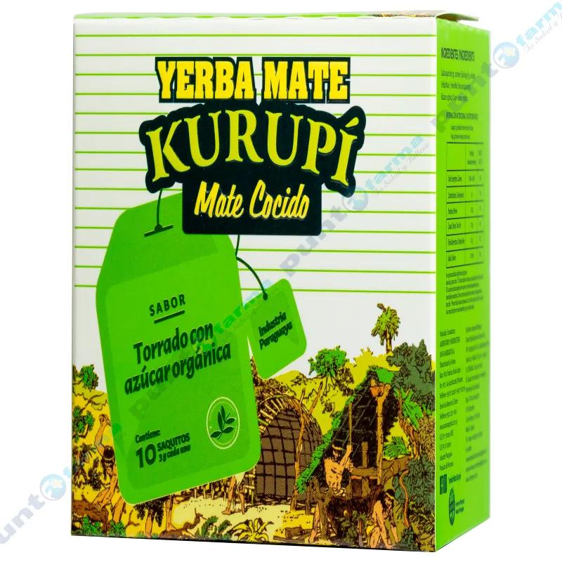 Mate Cocido Kurupi Torrado con azúcar - Caja de 10 saquitos de 3 g c/u