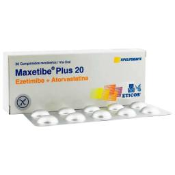Maxetibe plus 20 Ezetimibe - Contenido de 30 comprimidos recubiertos