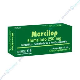 Mercilop Etamsilato 250 mg - Caja de 2 ampollas