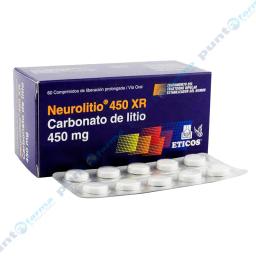 Neurolitio 450 XR Carbonato de Litio 450mg - Caja de 60 comprimidos de Liberación Prolongada