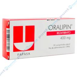 Oralipin Bezafibrato 400 mg - Caja de 30 comprimidos