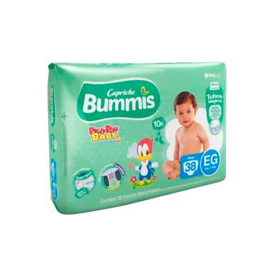 Pañales Capricho Bummis Pica Pau Mega Extra Grande - Cont.38 Unidades.