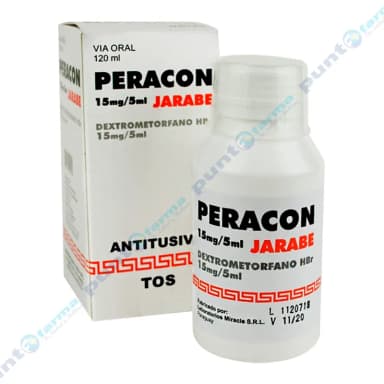 Peracon Dextrometorfano 15 mg/5mg - Jarabe de 120 mL