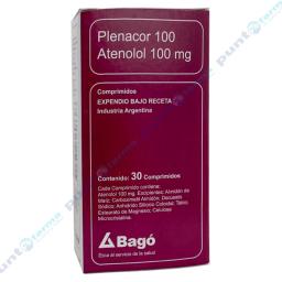 Plenacor Atenolol 100mg - Caja de 30 comprimidos