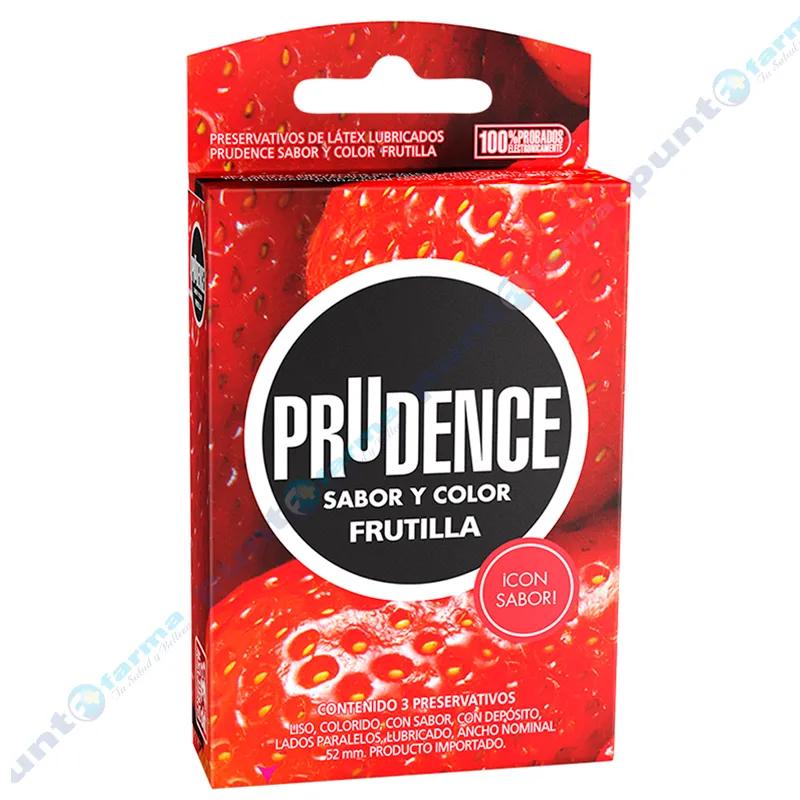 Preservativos Prudence Colores Y Sabores Frutilla - Cont 3 unidades
