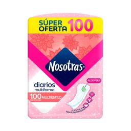 Protectores Diarios Multiestilo Nosotras con Aloe Vera - Cont.100 unidades