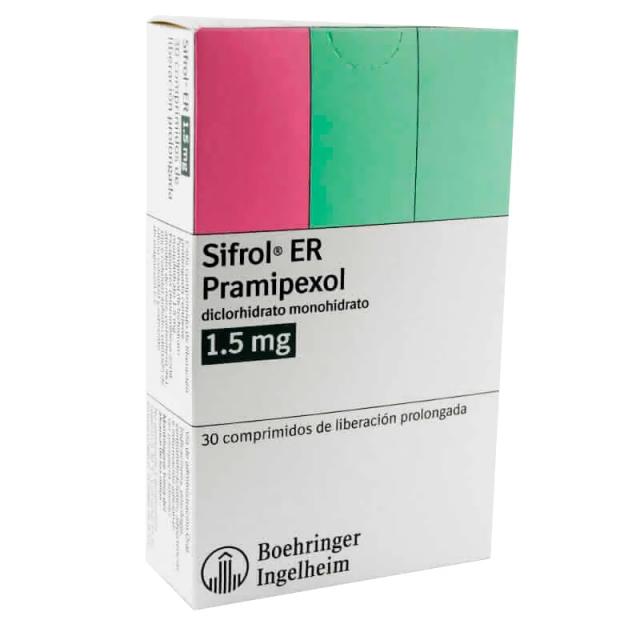 Image miniatura de Sifrol-ER-Pramipexol-1-5mg-Caja-de-30-comprimidos-de-liberacion-prolongada-46493.webp