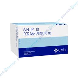 Sinlip 10 Rosuvastatina 10 mg - Contiene 30 comprimidos.
