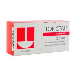 TOPICTAL Topiramato 25 mg - Contiene 28 comprimidos recubiertos.