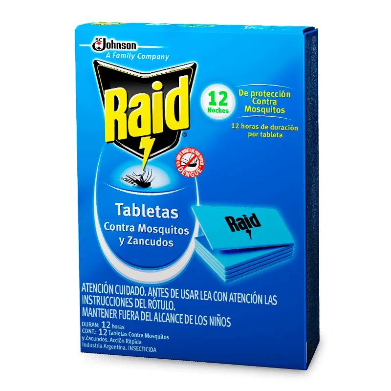 Tabletas Contra Mosquitos y Zancudos Raid - Cont 12 unidades