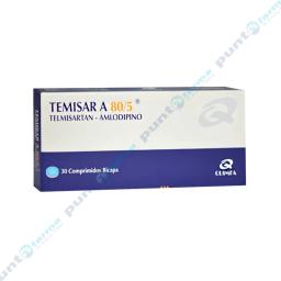 Temisar A 8/5 Telmisartan Amlodipino - Caja de 30 comprimidos bicapa