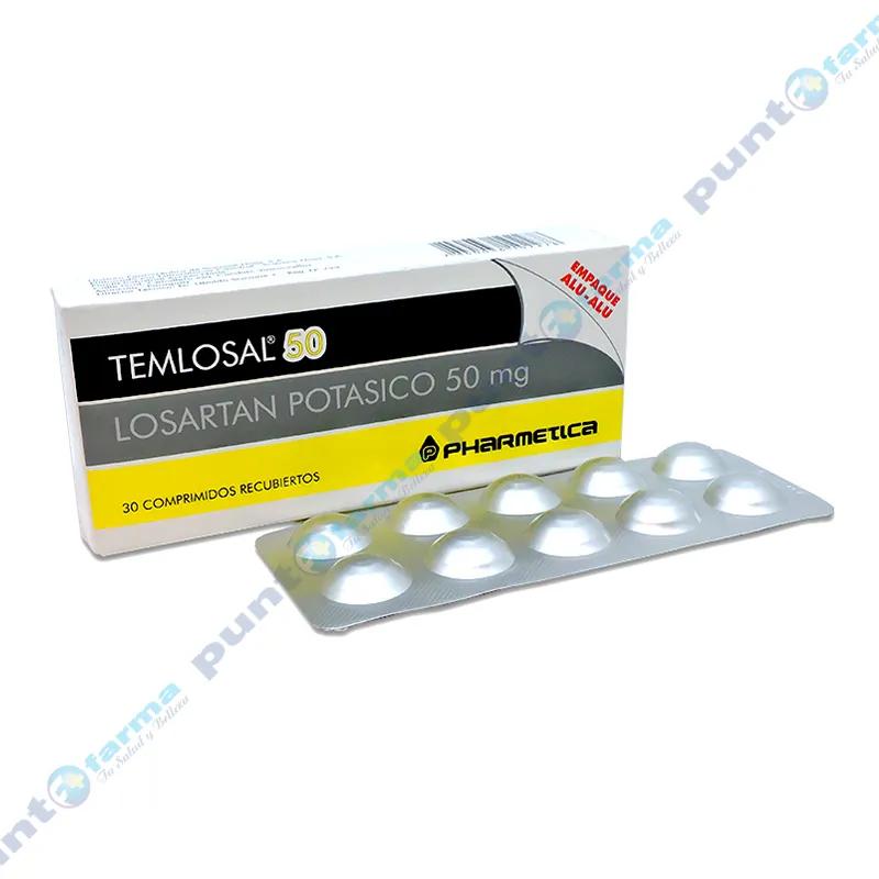 Temlosal 50 Losartan Potasico 50mg - Caja de 30 comprimidos recubiertos