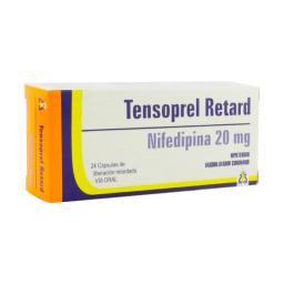 Tensoprel Retard Nifedipina 20 mg - Caja de 24 cápsulas de liberación retardada