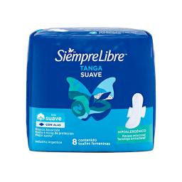 Toallas Femeninas Tanga Suave Siempre Libre - Cont. 8 Unidades.