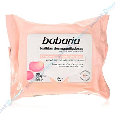 Toallitas Desmaquillantes Rosa Moqueta + Vitamina E Babaria - Cont 25 unidades