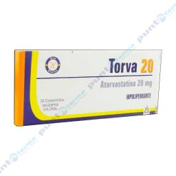 Torva 20 Atorvastatina 20mg - Caja de 30 comprimidos recubiertos
