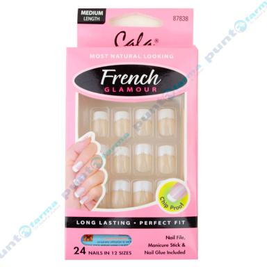 Uñas Postizas French Glamour - Cont. 24 uñas