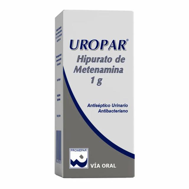 Image miniatura de Uropar-Hipurato-Metenamina-1-g-Cont-20-comprimidos-51752.webp