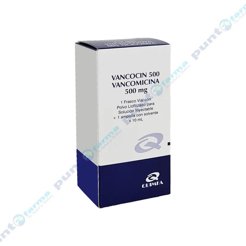 Vancocin Vancomicina 500 mg - Solución inyectable 1 ampolla con solvente 10 mL