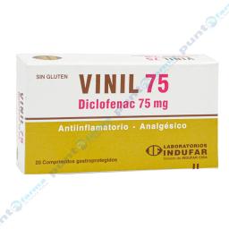 Vinil 75 Diclofenac 75 mg - Contiene 20 comprimidos.