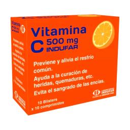 Vitamina C 500 mg Indufar - Caja de 10 Blisters x 10 Comprimidos