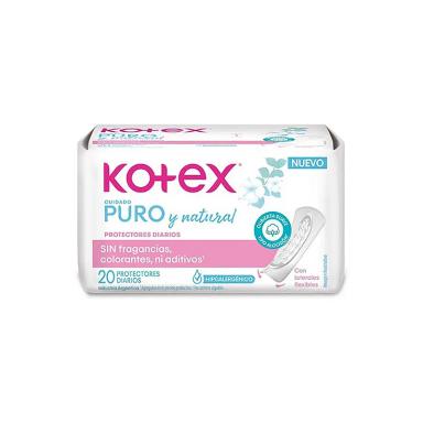 Protector Diario Cuidado Puro y Natural Kotex - Cont.20 unidades