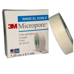Micropore 3M - 1,25 cm x 9,1 mts Color Blanco