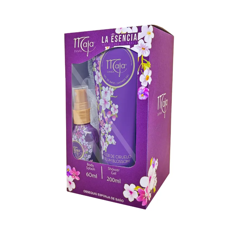 Set Maja Plum Blosson Shower Gel 200 ml+ Body Splash 60 ml+ Esponja