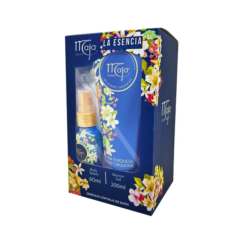 Set Maja Aqua Turquesa Shower Gel 200 ml+ Body Splash 60 ml+ Esponja