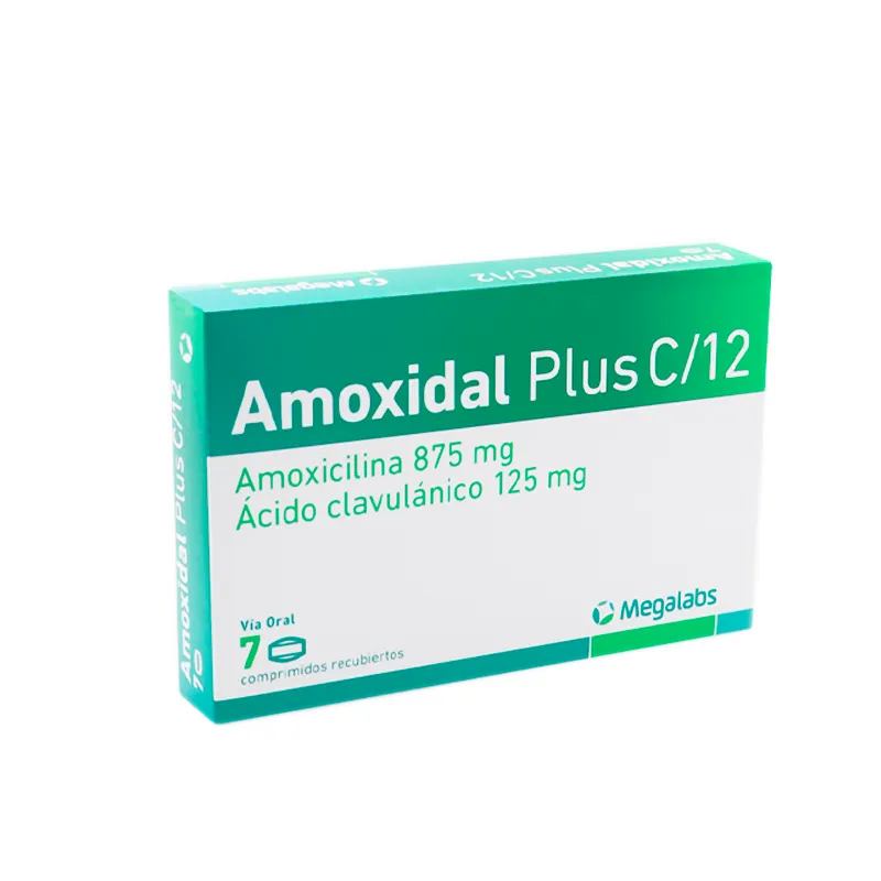 Amoxidal Plus C/12 Amoxicilina + Acido Clavulánico - Caja de 7 comprimidos recubiertos