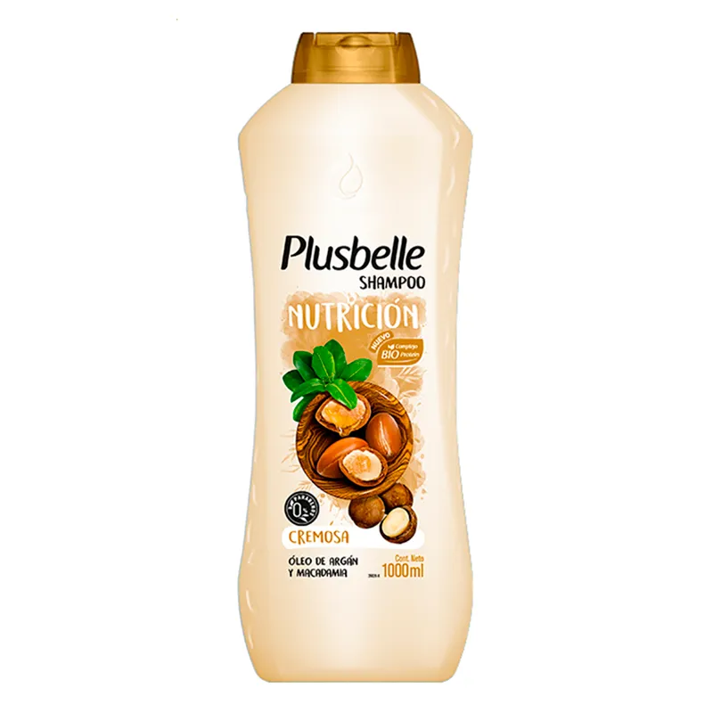 Shampoo Nutrición con Óleo de Árgan Plusbelle y Macadamia -1000mL